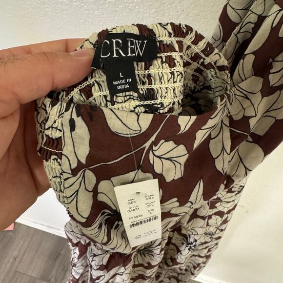 J Crew Cutout Halter Floral Cotton Voile Midi Beach Dress US Women's L New - Picture 6 of 9